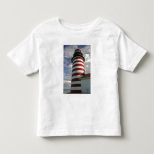 USA, Maine, Lubec. West Quoddy Head LIghthouse Toddler T-shirt