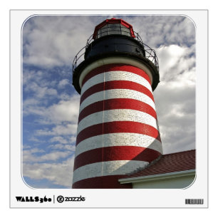 USA, Maine, Lubec. West Quoddy Head LIghthouse Wall Decal