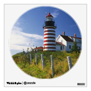 USA, Maine, Lubec. West Quoddy Head Lighthouse Wall Sticker