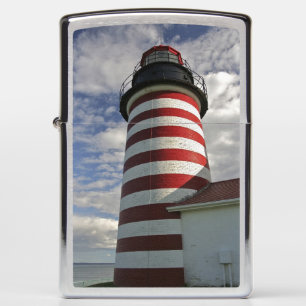 USA, Maine, Lubec. West Quoddy Head LIghthouse Zippo Lighter