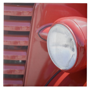 USA, Maine, Owl's Head. Headlight and partial Ceramic Tile