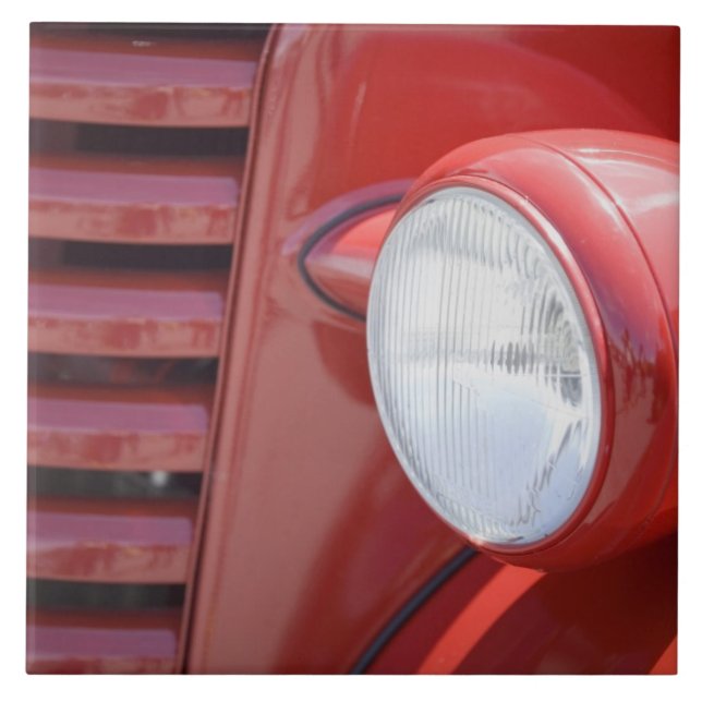 USA, Maine, Owl's Head. Headlight and partial Ceramic Tile (Front)