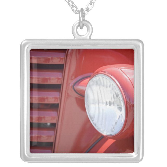 USA, Maine, Owl's Head. Headlight and partial Silver Plated Necklace (Front)