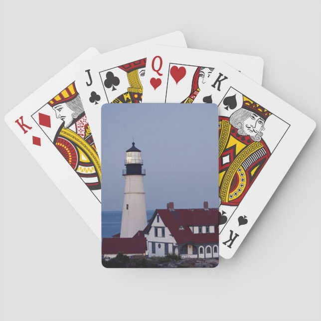 USA, Maine, Portland, Cape Elizabeth, Lighthouse Poker Cards (Back)