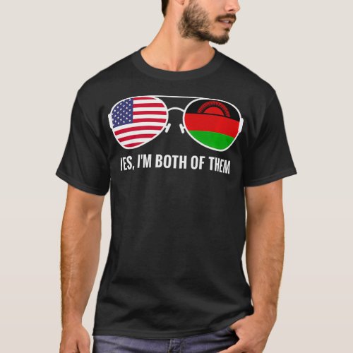 USA Malawi Flag Sunglasses Malawian Americans curv T_Shirt