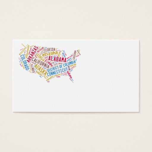Customizable USA map Business Card Templates