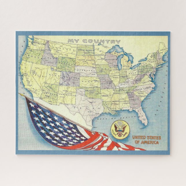 USA  Map 16x20 Jigsaw Puzzle (Horizontal)