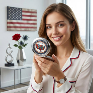 USA Map 250 Years Stars Stripes Patriotic Monogram Compact Mirror