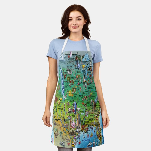 USA Map Apron (Worn)