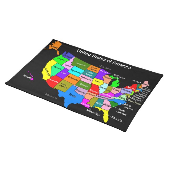 USA Map Cloth Placemat (On Table)