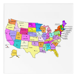 USA Map Covered Acrylic Print