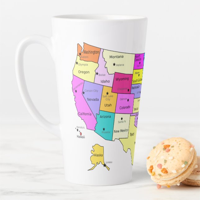 USA Map Covered Latte Mug (In Situ)
