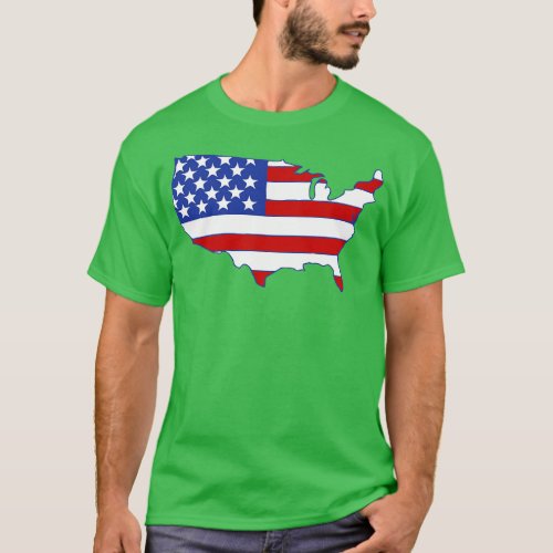 USA Map Flag Patriotic America T_Shirt
