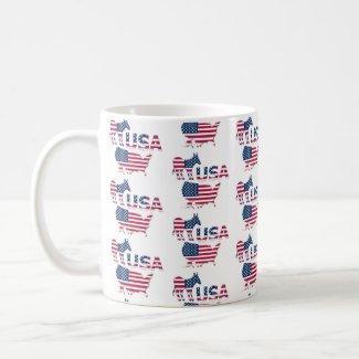 USA Map Flag Political Democratic Party Donkey