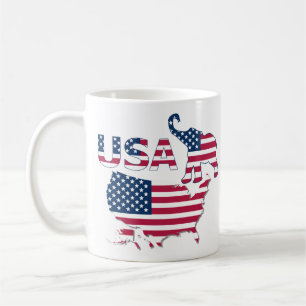 USA Map Flag Republican Party Elephant Political  Coffee Mug