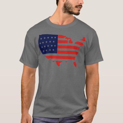 USA Map Flag T_Shirt