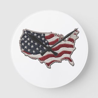 🕒 USA Map Flag Wall Clock 🇺🇸🧭