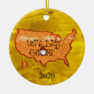 USA Map Gnome Pun Ornament - Funny Stay Gnomes