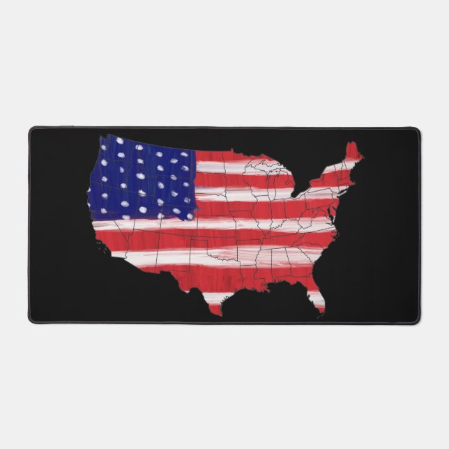 USA Map In Flag Colors Desk Mat (Front)