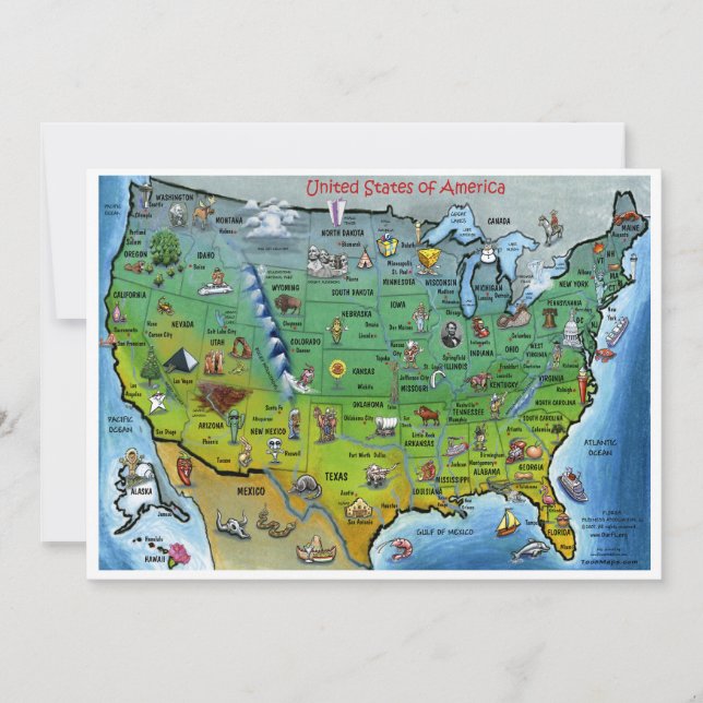 USA Map Invitation (Front)