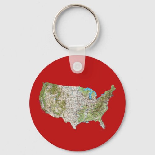 USA Map Keychain