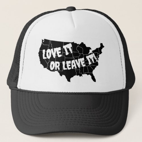 USA Map Love It Or Leave It Trucker Hat