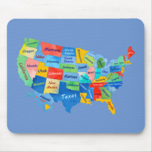 USA Map Mouse Pad