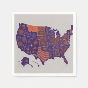 USA Map Napkins