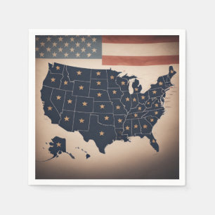 USA Map Napkins