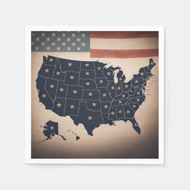 USA Map Napkins (Front)