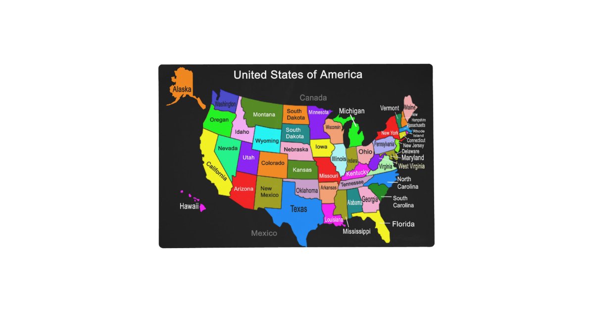 USA Map Placemat Zazzle