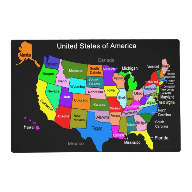 USA Map Placemat Zazzle