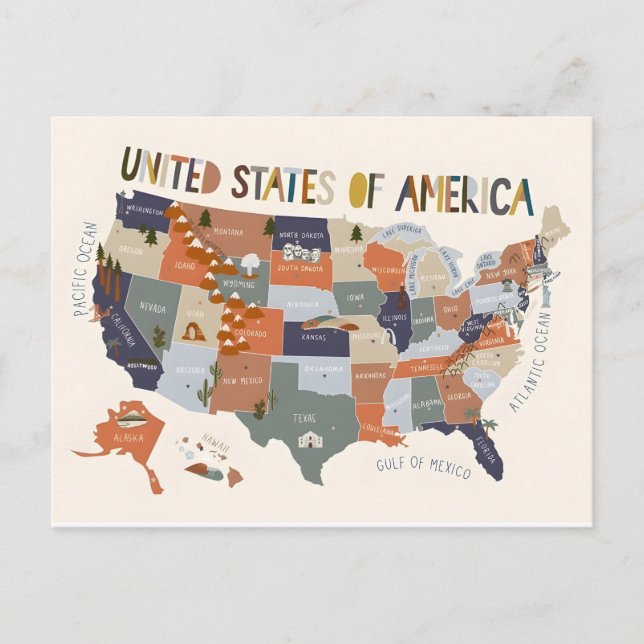 USA Map Postcard (Front)