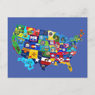 USA Map Postcard