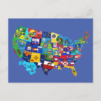 USA Map Postcard