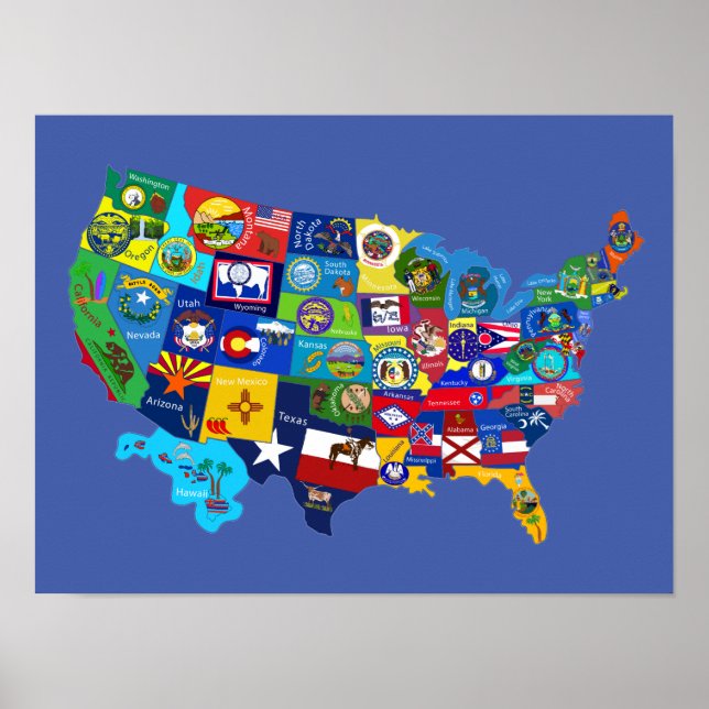 USA Map Poster (Front)