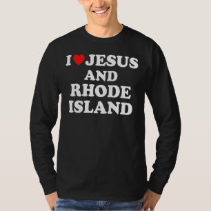 Usa Map Proud Christian  I Love Jesus And Rhode Is T-Shirt