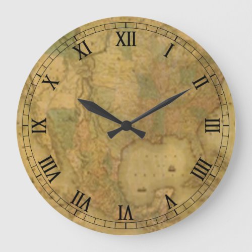 USA Map Round Roman Numerals Clock