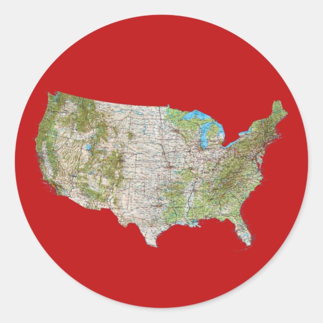 USA Map Sticker (Front)