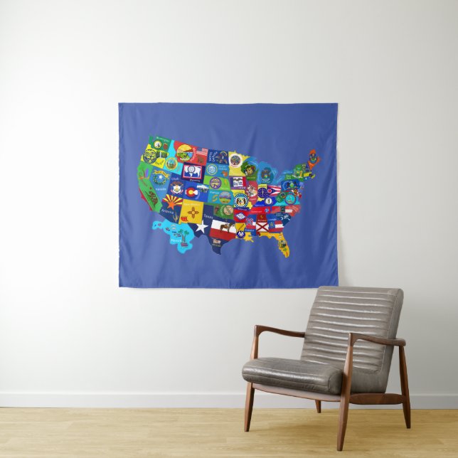 USA Map Tapestry (In Situ (Horizontal))