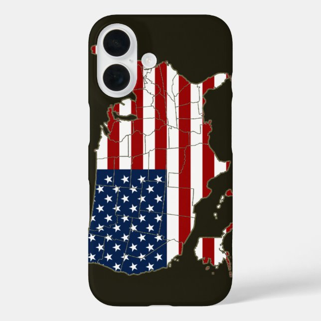 USA map with american flag Case-Mate iPhone Case (Back)