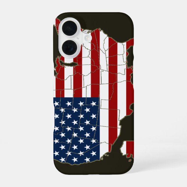 USA map with american flag Iphone Case (Back)