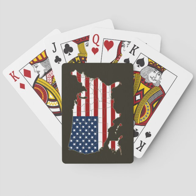 USA Map with american flag Poker Cards (Back)