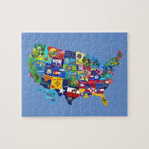 USA MAP with flags jigsaw puzzle
