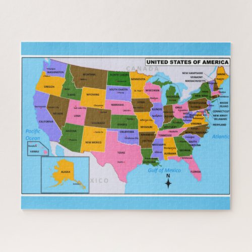 USA Map with State Capitals Jigsaw Puzzle