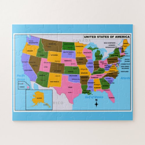 USA Map with State Capitals Jigsaw Puzzle