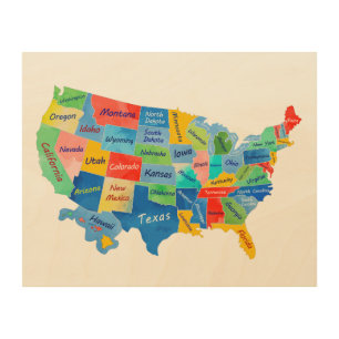 USA Map Wood Wall Art