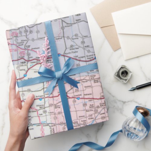 USA Map Wrapping Paper