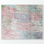 USA Map Wrapping Paper (Flat)