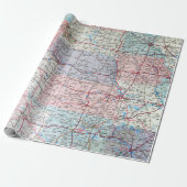 USA Map Wrapping Paper (Unrolled)